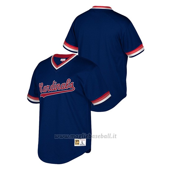 Maglia Baseball Uomo St. Louis Cardinals Cooperstown Collection Mesh Wordmark V-neck Blu